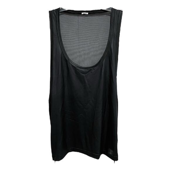 Fetish Gregg Homme Mesh Back Reckless Tank Top Size Small Black Faux Leather Zip - Picture 1 of 5